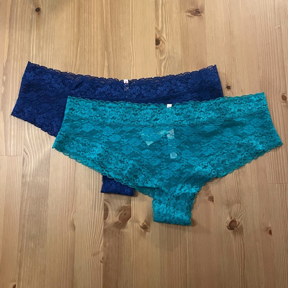 NWT Victoria’s Secret PINK Lace Cheeky Set L